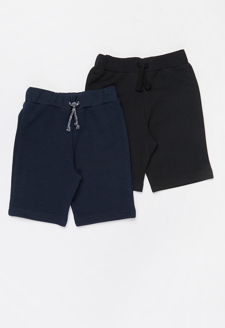 Pop Candy - 2 Pack fleece shorts - black & navy