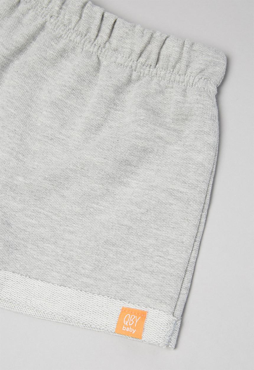 Quimby - Boys bodysuit & sweat shorts set - white & grey