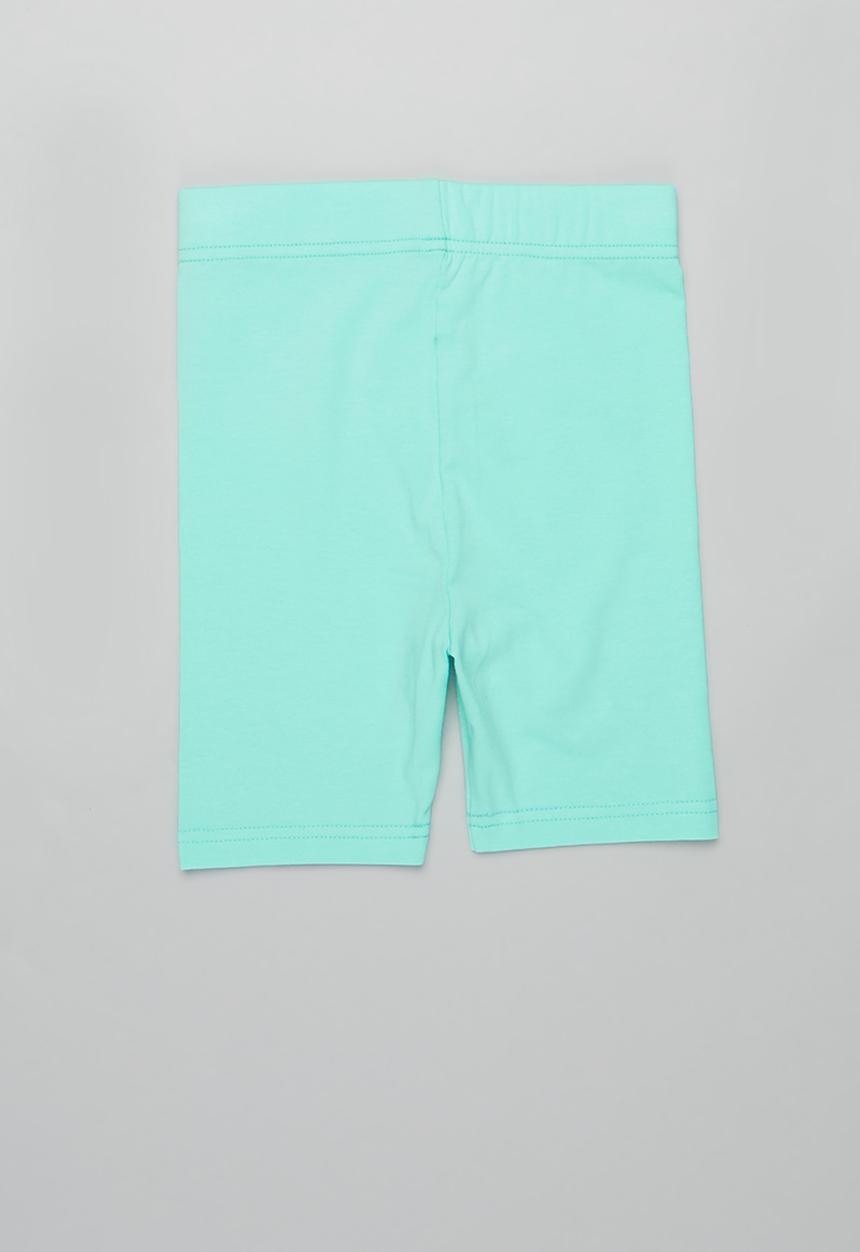 Pop Candy - 2 Pack biker leggings - aqua & white