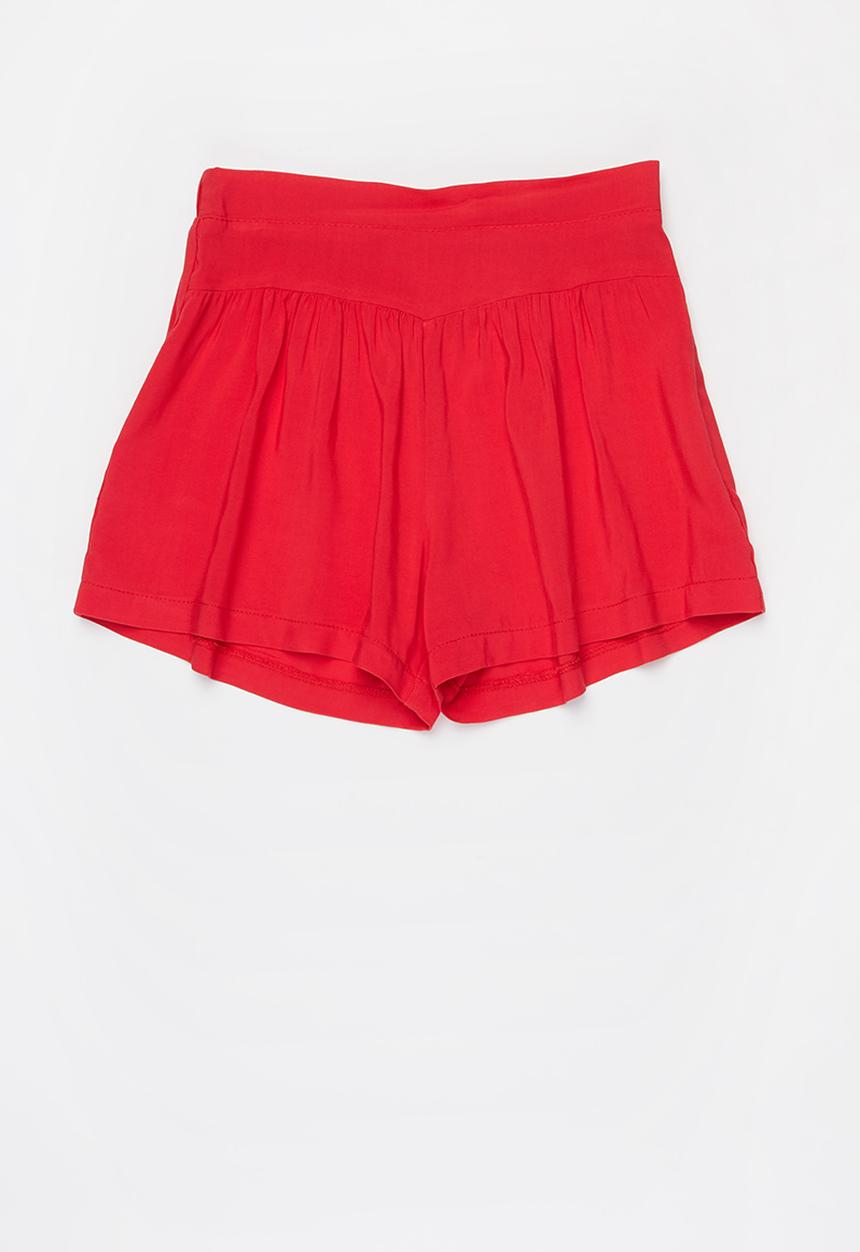 Pop Candy - Younger girls banded shorts - red