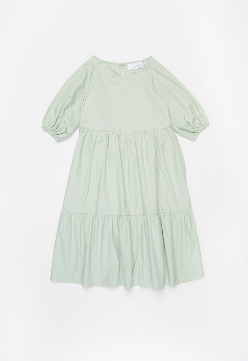 Superbalist - Girls puff sleeve tiered dress - green