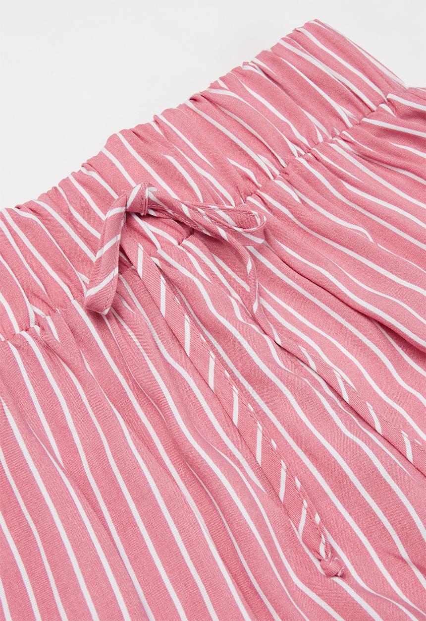 Rebel Republic - Girls elasticated waistband shorts - pink & white 