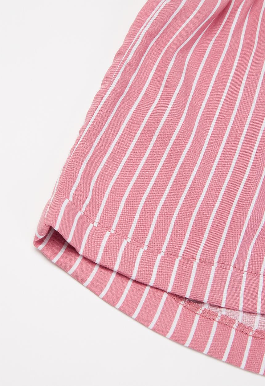 Rebel Republic - Girls elasticated waistband shorts - pink & white 