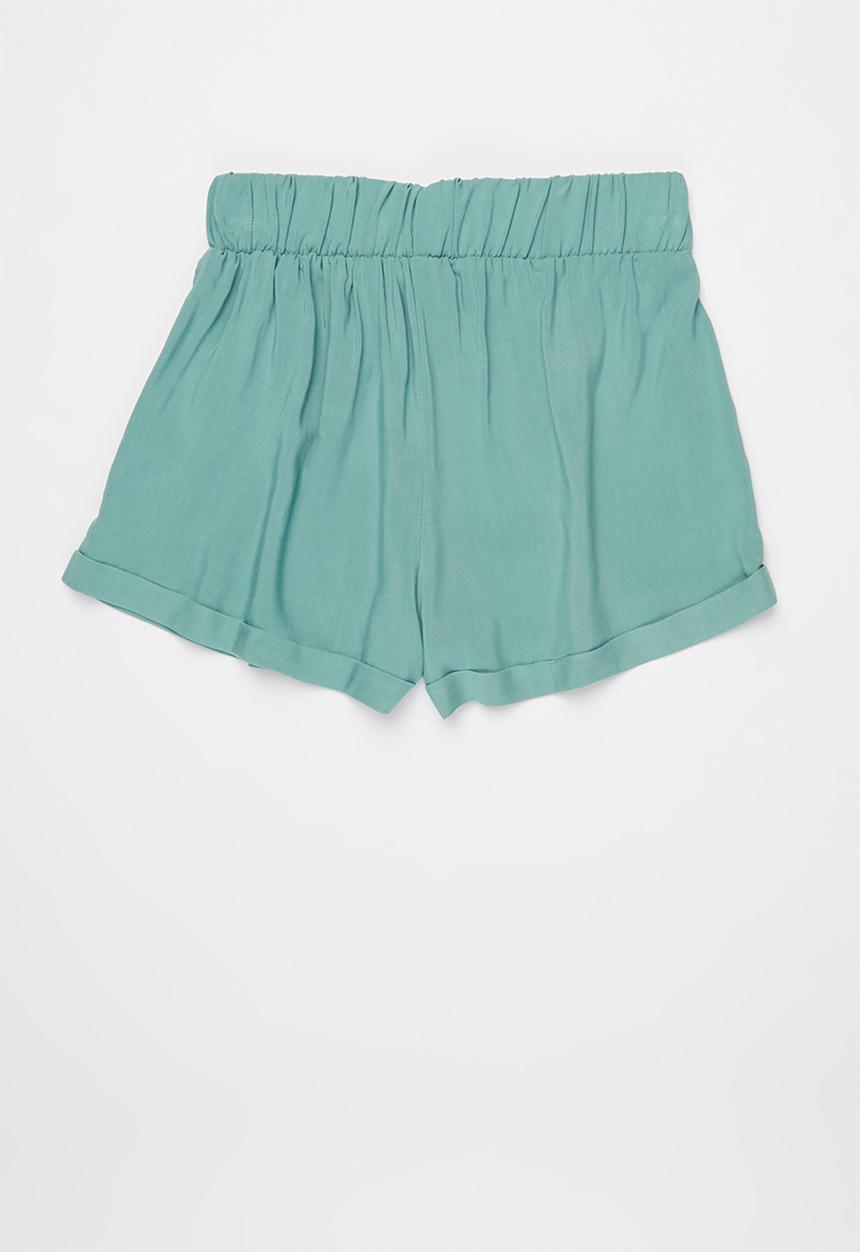 Rebel Republic - Girls elasticated waistband shorts - green