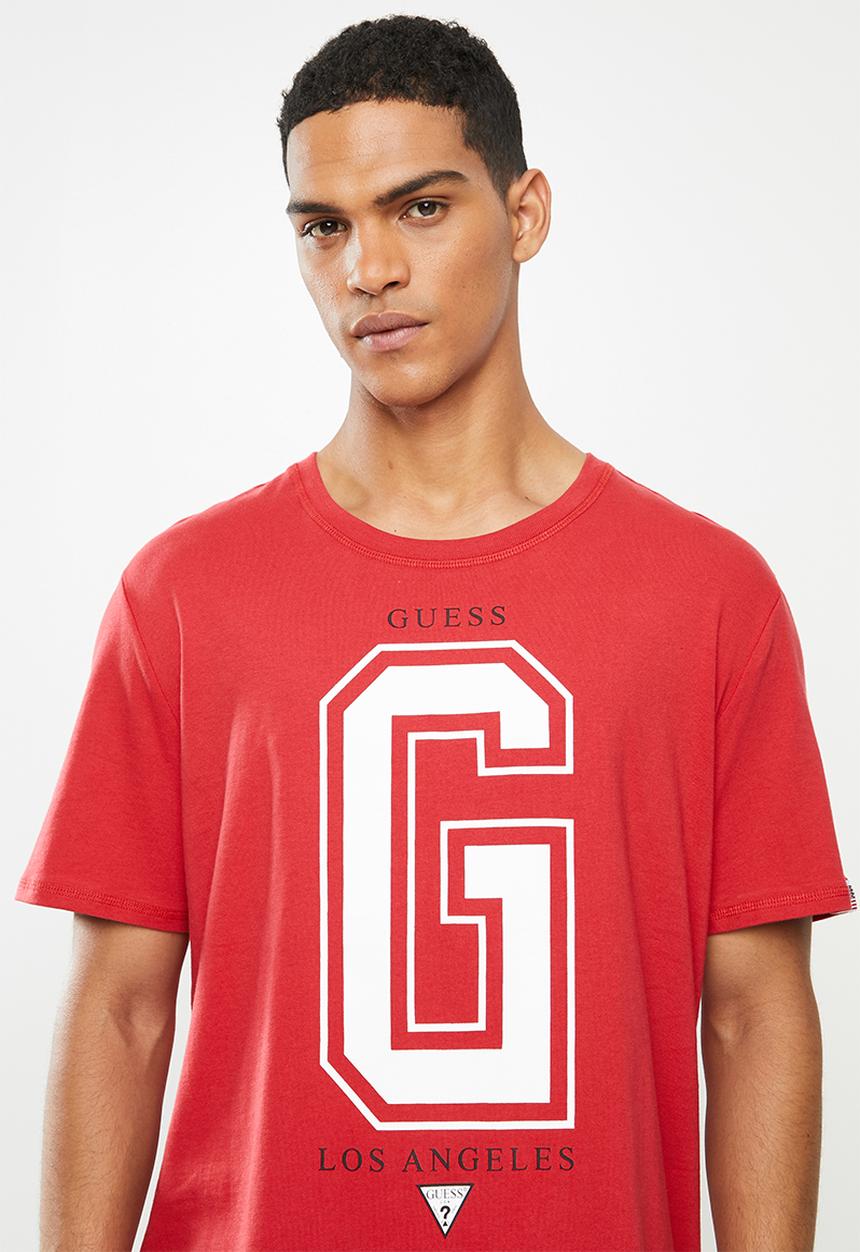 GUESS - Guess ss g print tee - red