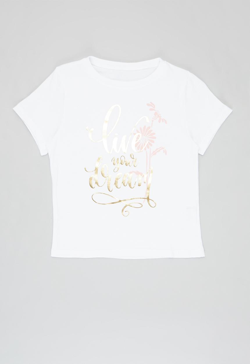 Rebel Republic - Graphic crop top - white