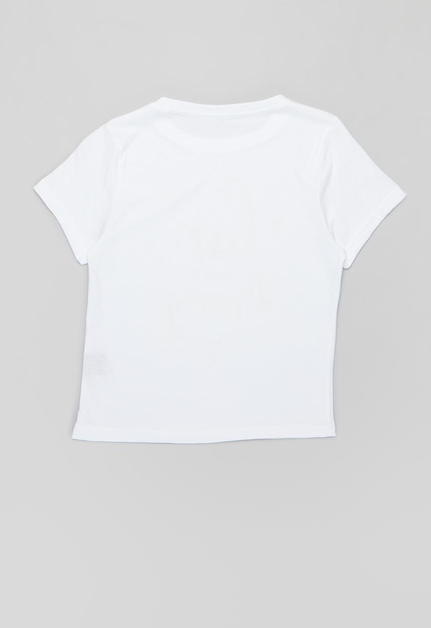 Rebel Republic - Graphic crop top - white