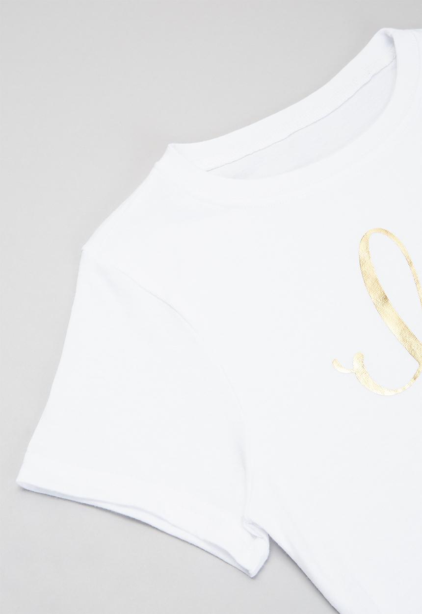 Rebel Republic - Graphic crop top - white