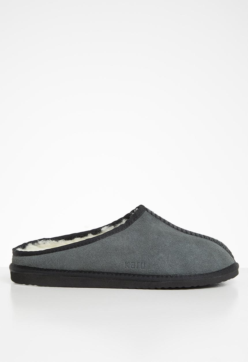 Karu - Clog suede wool inner slipper - dark grey