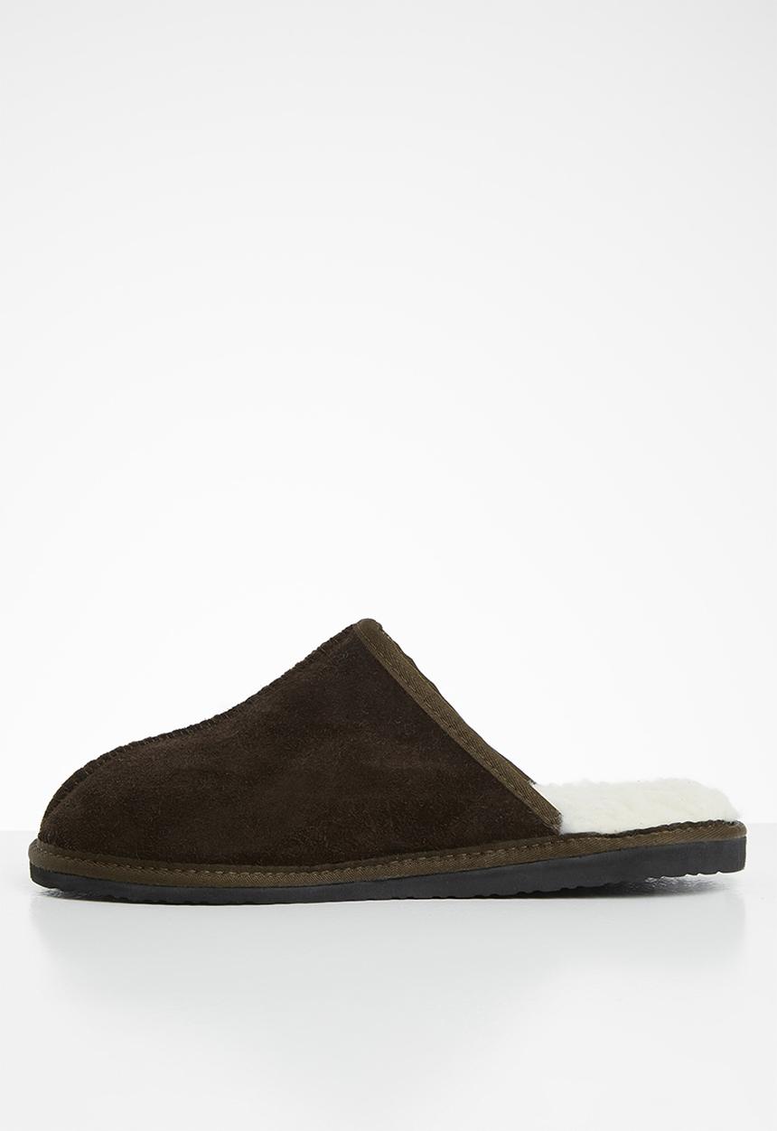 Karu - Mule suede wool inner slipper - brown 