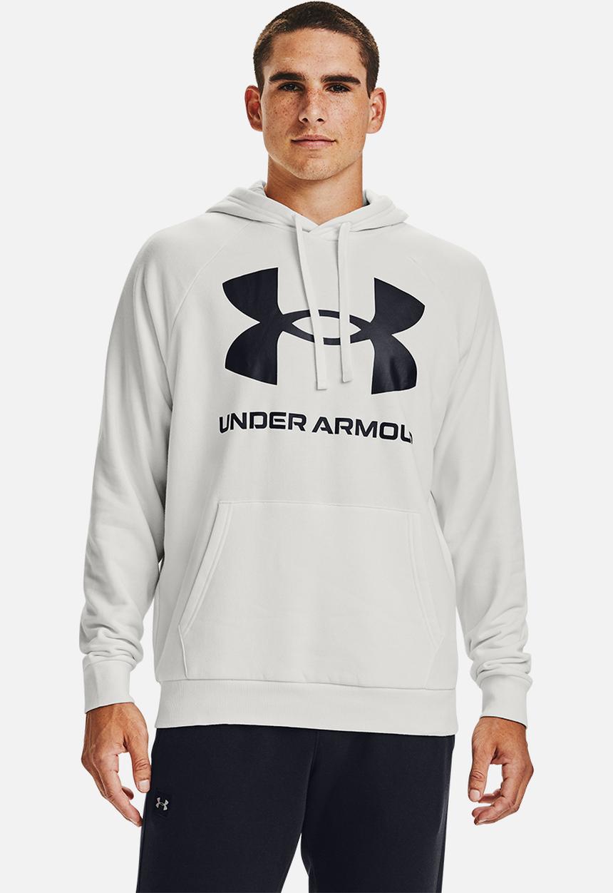 Under Armour - Ua rival fleece big logo hoodie - white