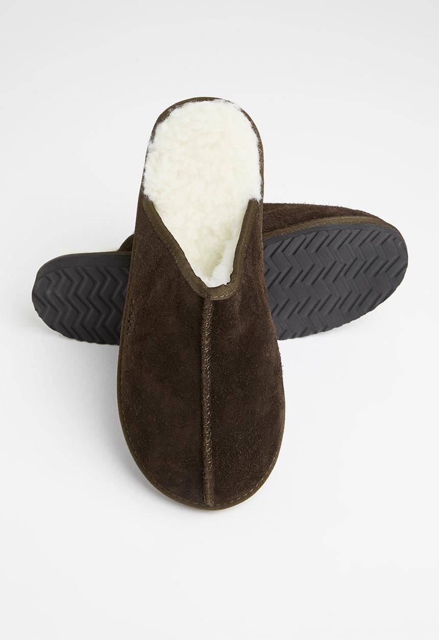 Karu - Mule suede wool inner slipper - brown 