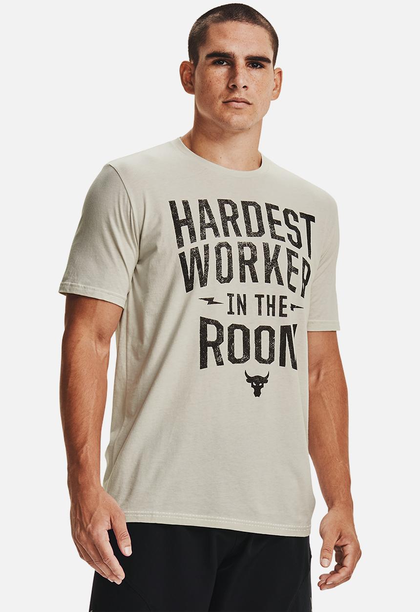 Under Armour - Ua project rock hardest worker short sleeve T-shirt - white