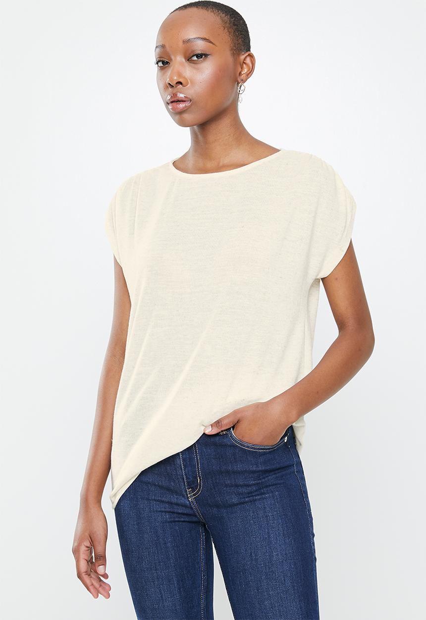 edit - Textured grown on sleeve tee - oatmeal