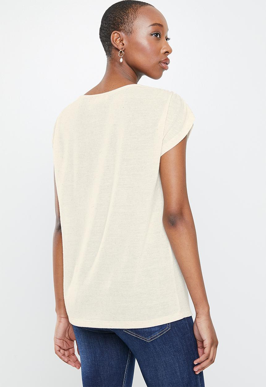edit - Textured grown on sleeve tee - oatmeal