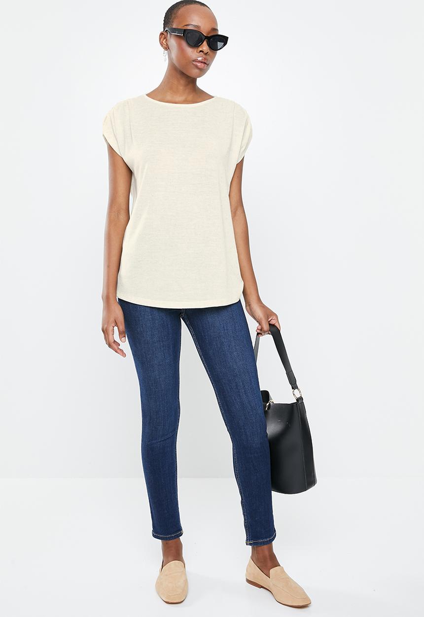 edit - Textured grown on sleeve tee - oatmeal