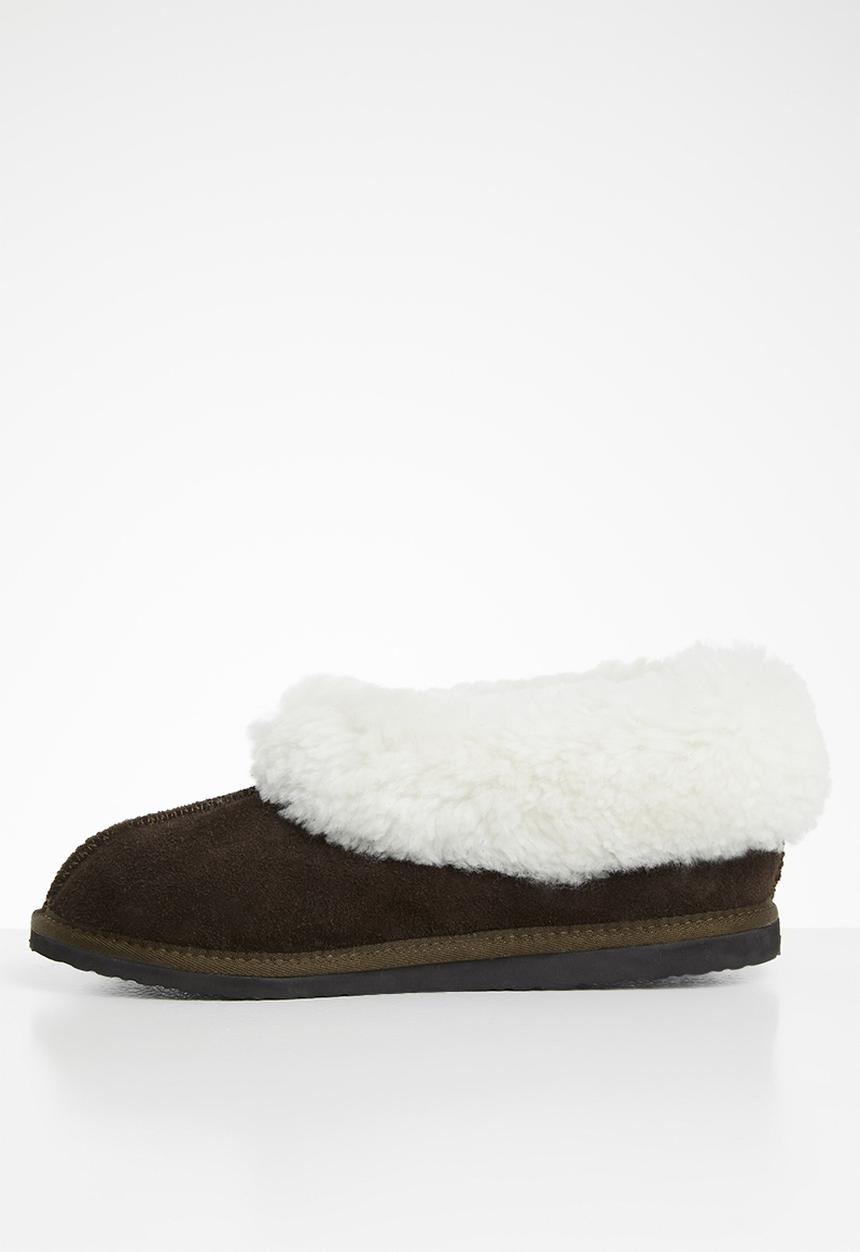 Karu - Cosy suede wool inner slipper - brown
