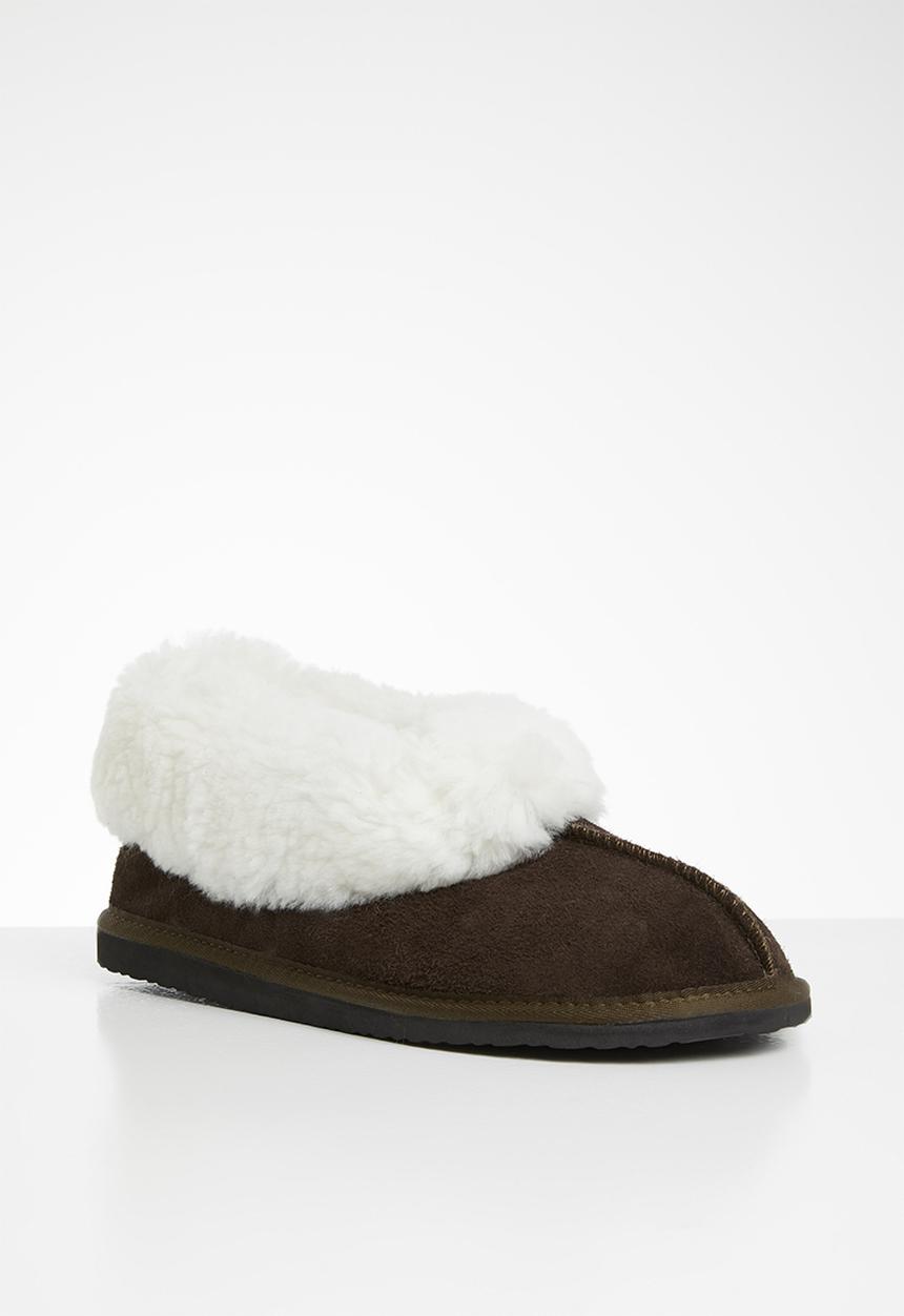 Karu - Cosy suede wool inner slipper - brown
