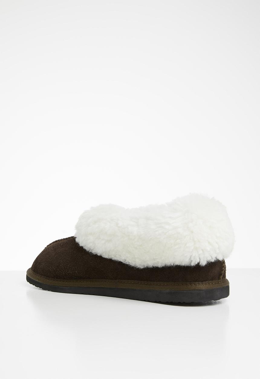 Karu - Cosy suede wool inner slipper - brown