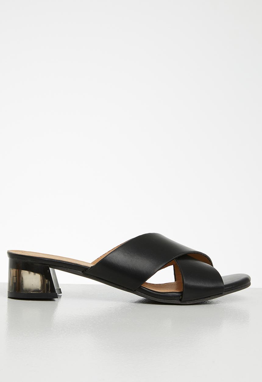 Seduction - Criss-cross mule heel - black 