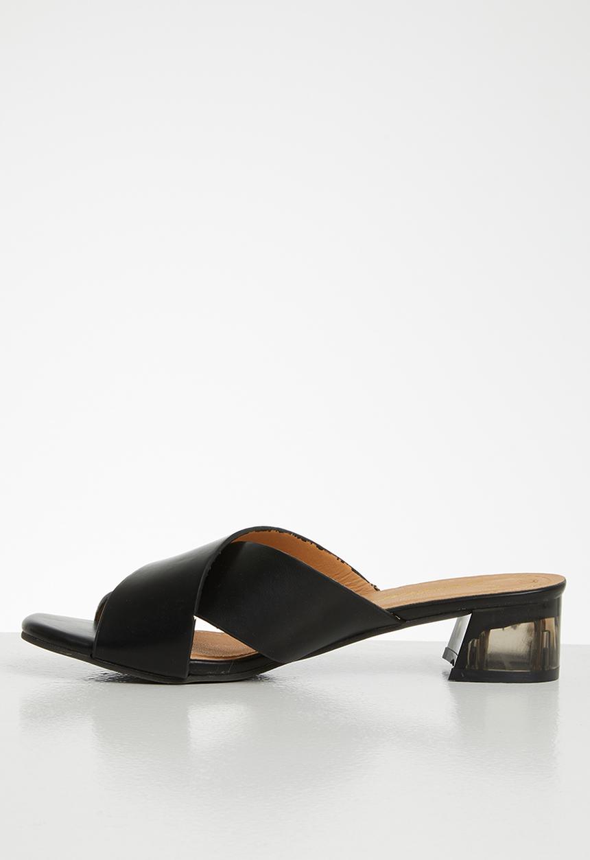 Seduction - Criss-cross mule heel - black 