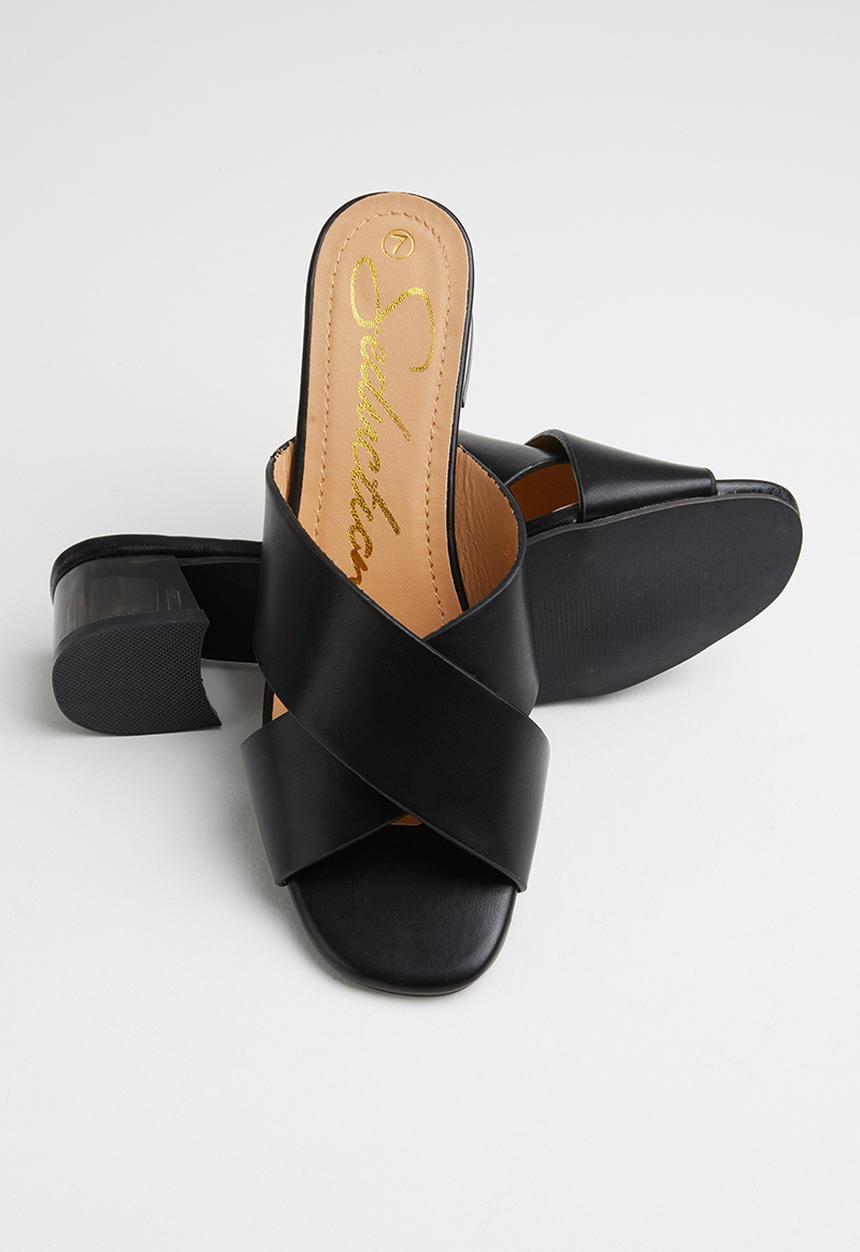 Seduction - Criss-cross mule heel - black 