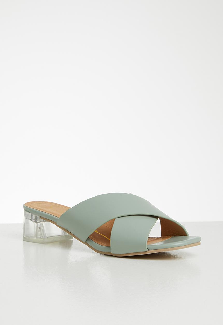 Seduction - Criss-cross mule heel - sage