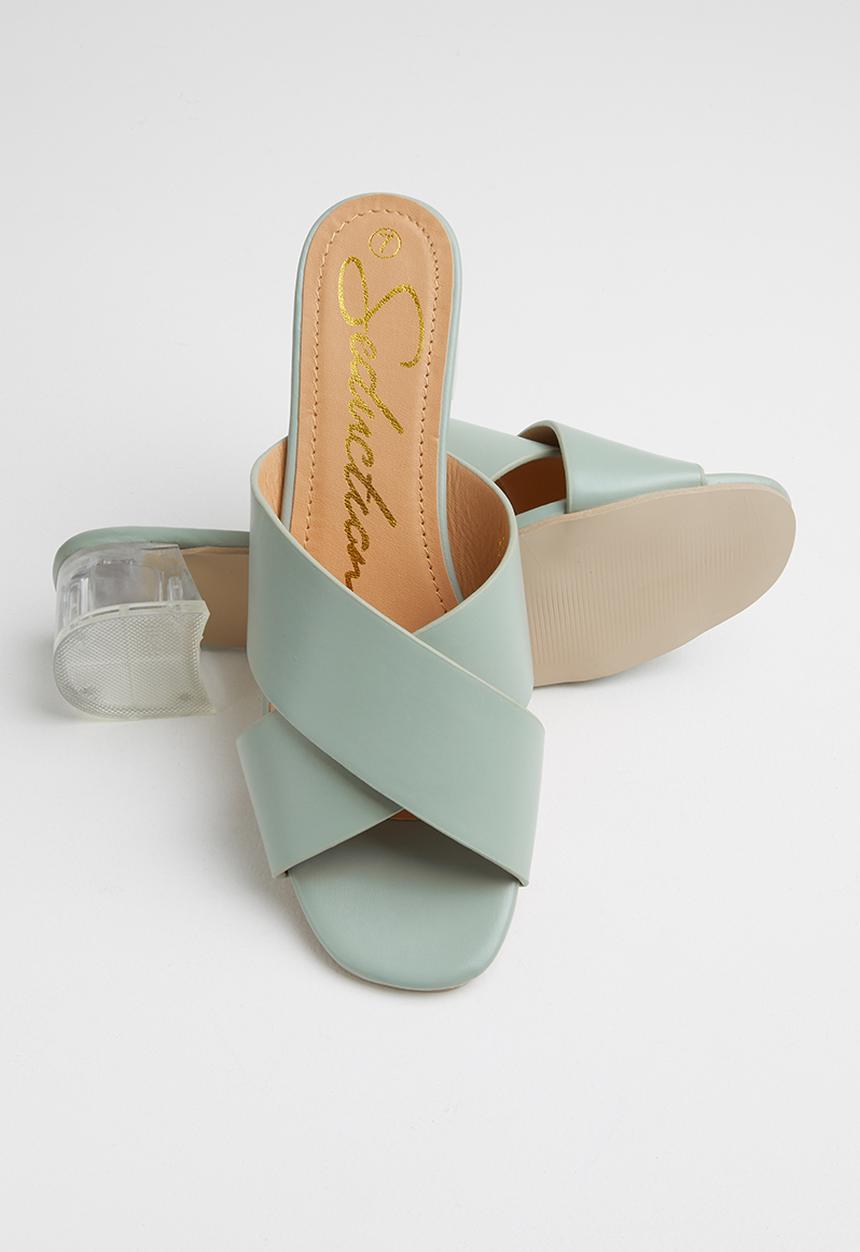 Seduction - Criss-cross mule heel - sage
