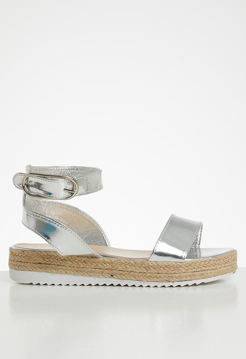 Seduction - Ankle strap flatform sandal - silver 