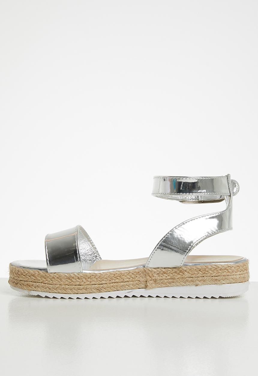 Seduction - Ankle strap flatform sandal - silver 