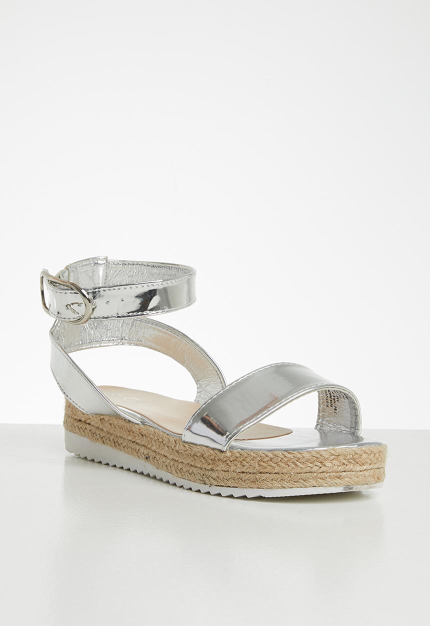 Seduction - Ankle strap flatform sandal - silver 
