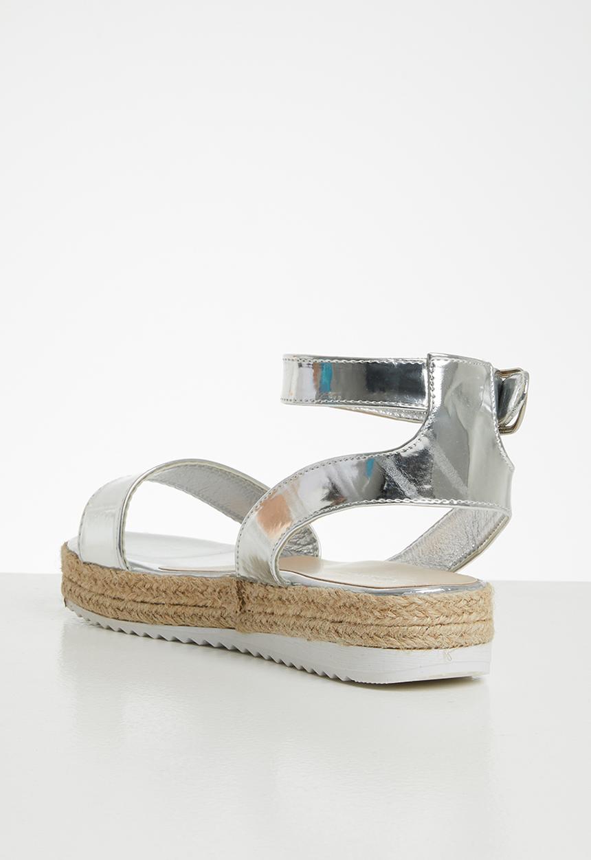 Seduction - Ankle strap flatform sandal - silver 