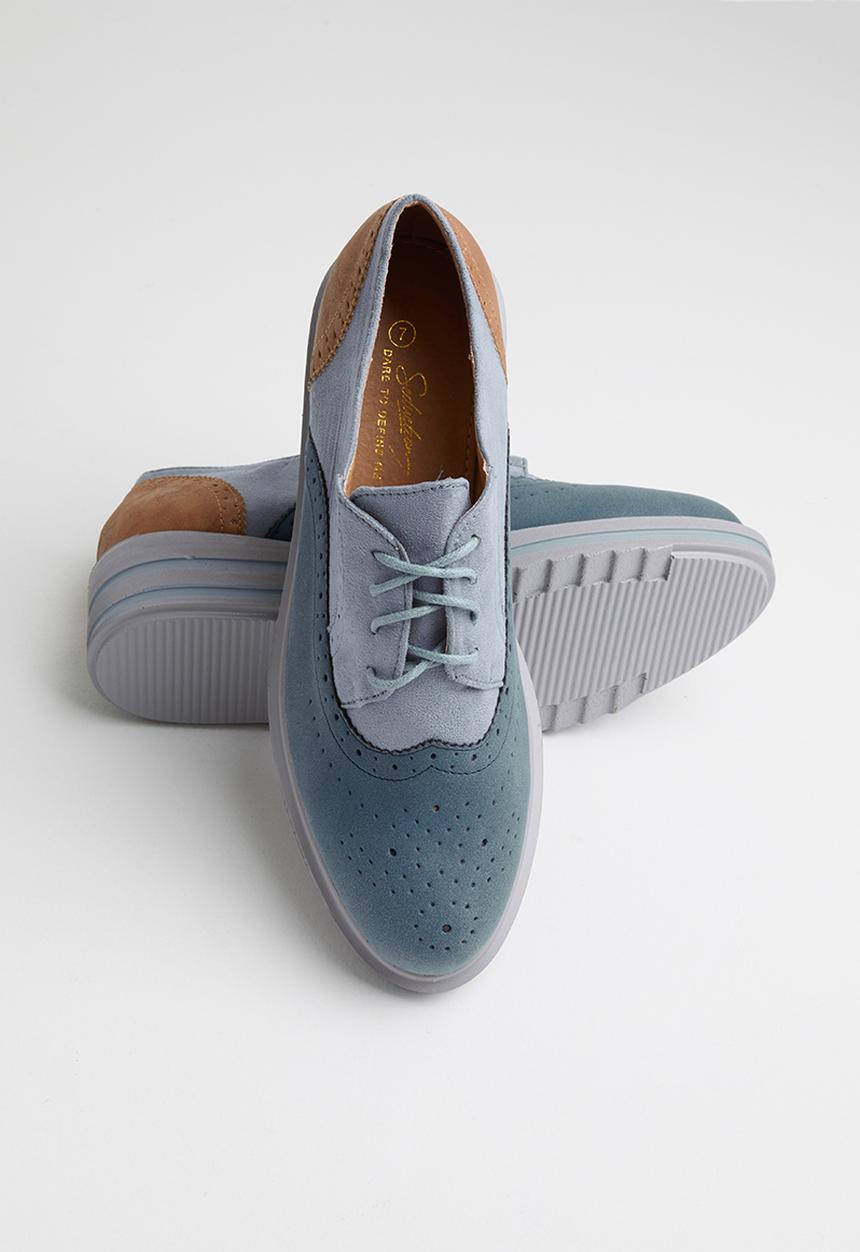 Seduction - Patched brogue - navy & brown 