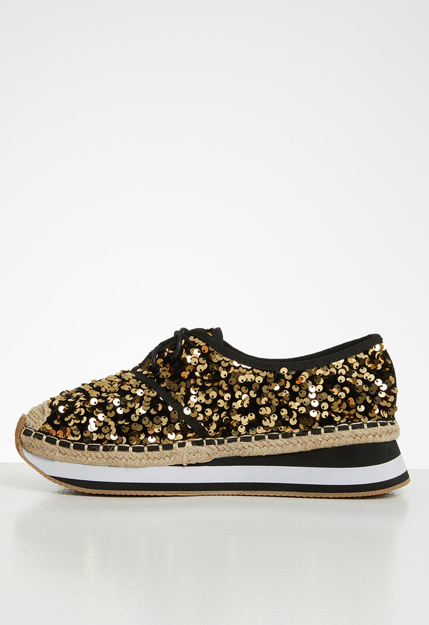 Seduction - Sequin flatform brogue - gold