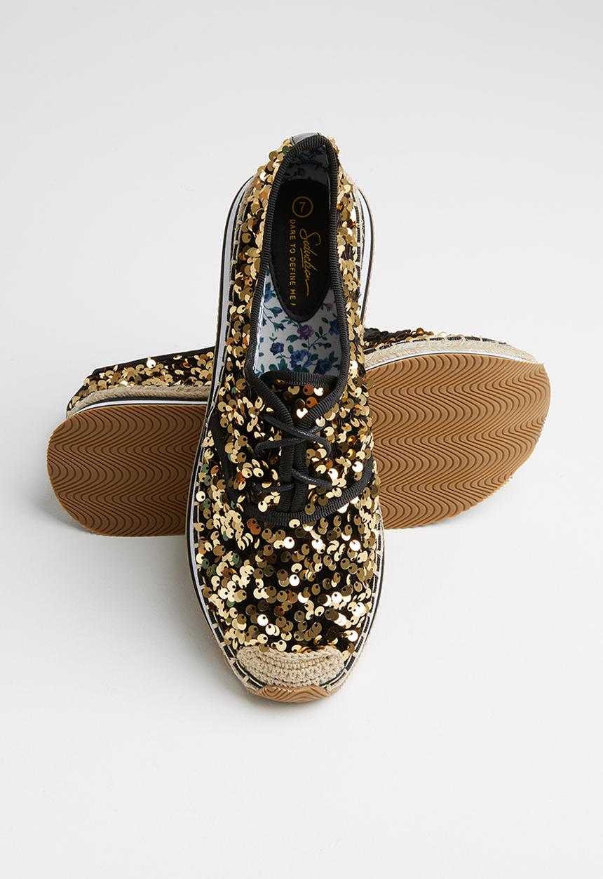 Seduction - Sequin flatform brogue - gold