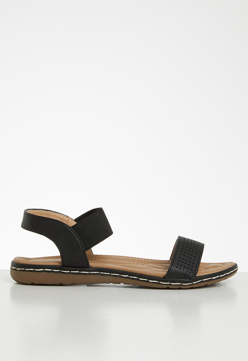 Seduction - Faux leather slingback sandal - black