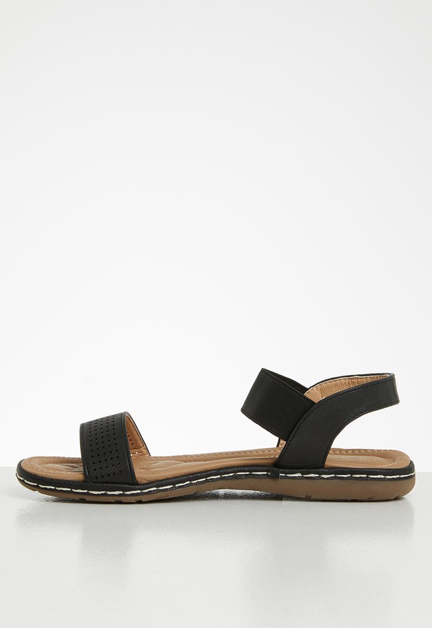 Seduction - Faux leather slingback sandal - black