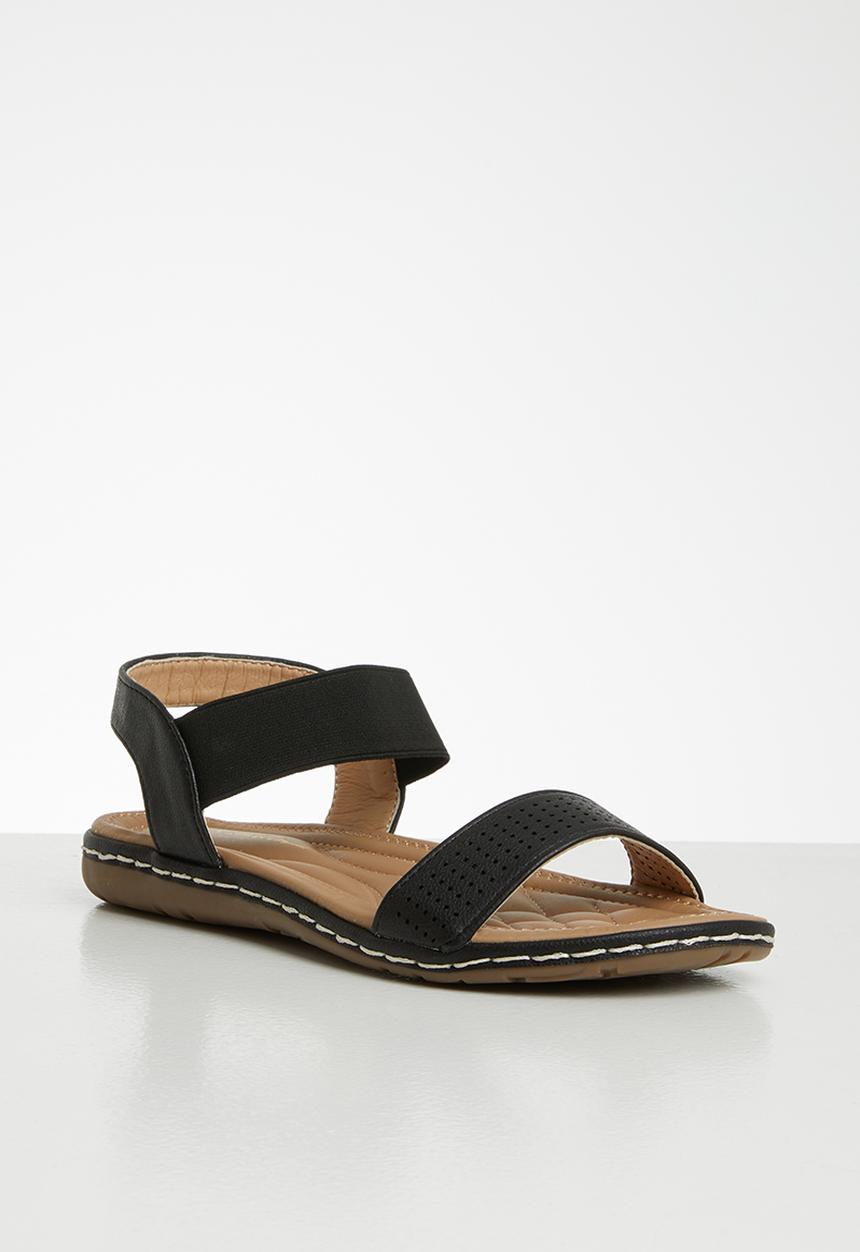 Seduction - Faux leather slingback sandal - black