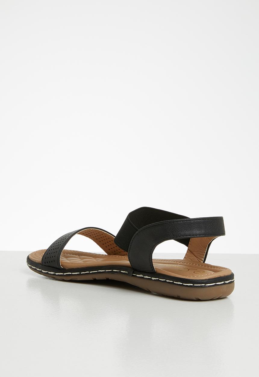 Seduction - Faux leather slingback sandal - black