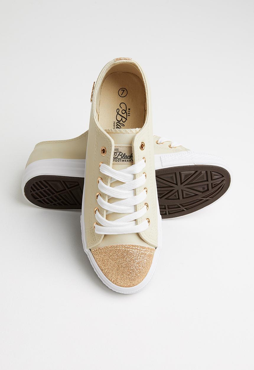 Miss Black - Baker 9 sneaker - gold & beige 