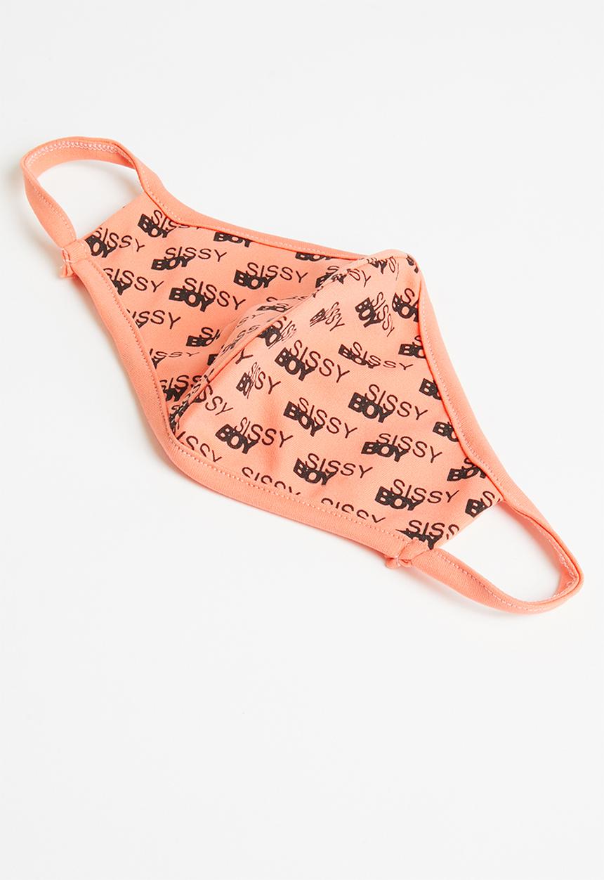 SISSY BOY - Summer break: all-over logo face mask  - peach
