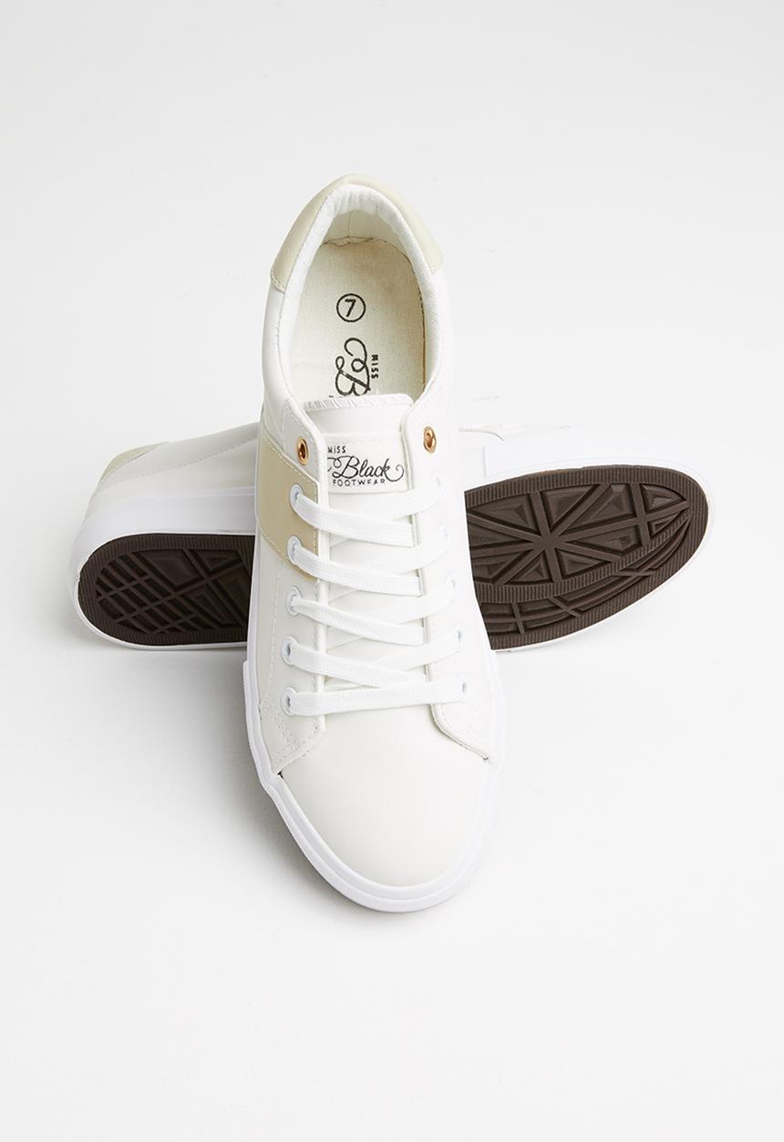 Miss Black - Baker 8 sneaker - white & neutral