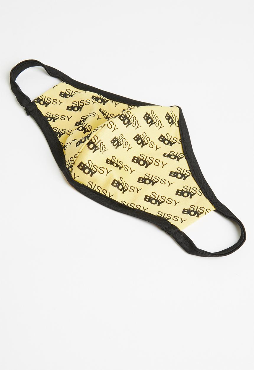 SISSY BOY - Summer break: all-over logo face mask  - yellow