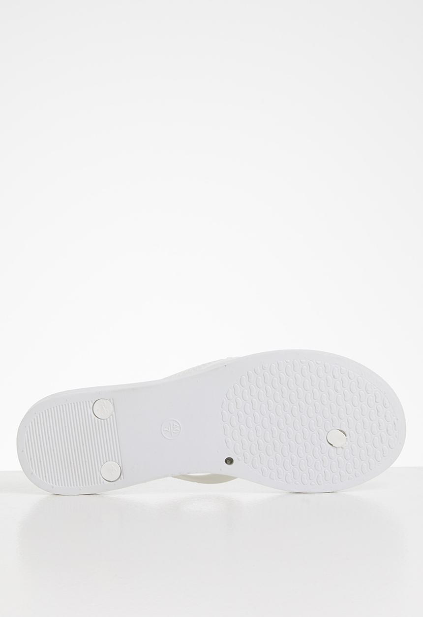 Blossom Girl - Butterfly flip flop - white