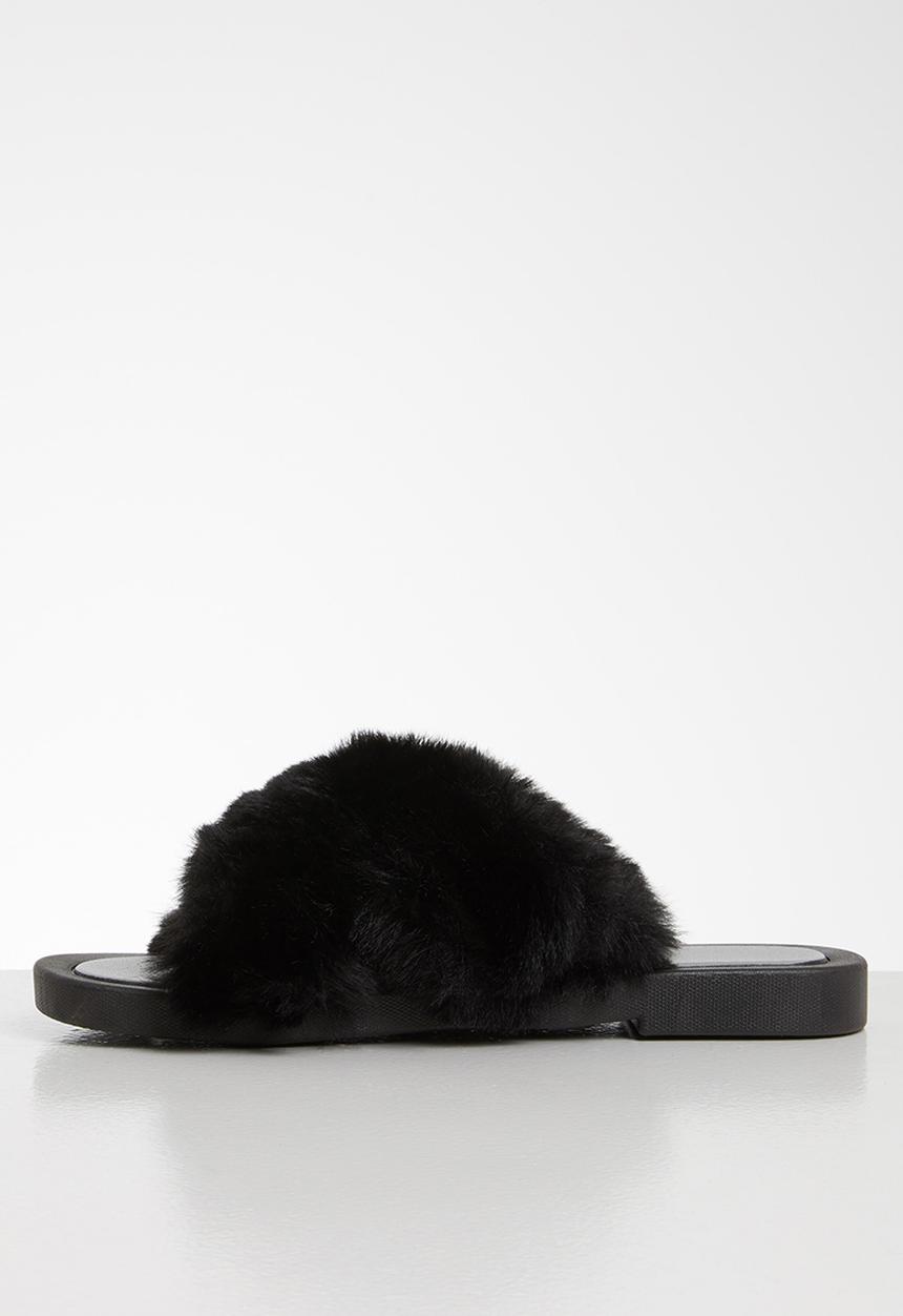 Seduction - Fluffy slipper - black