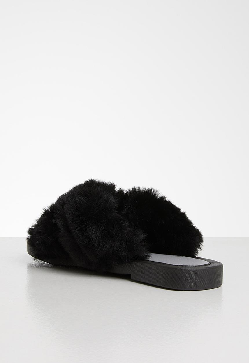 Seduction - Fluffy slipper - black