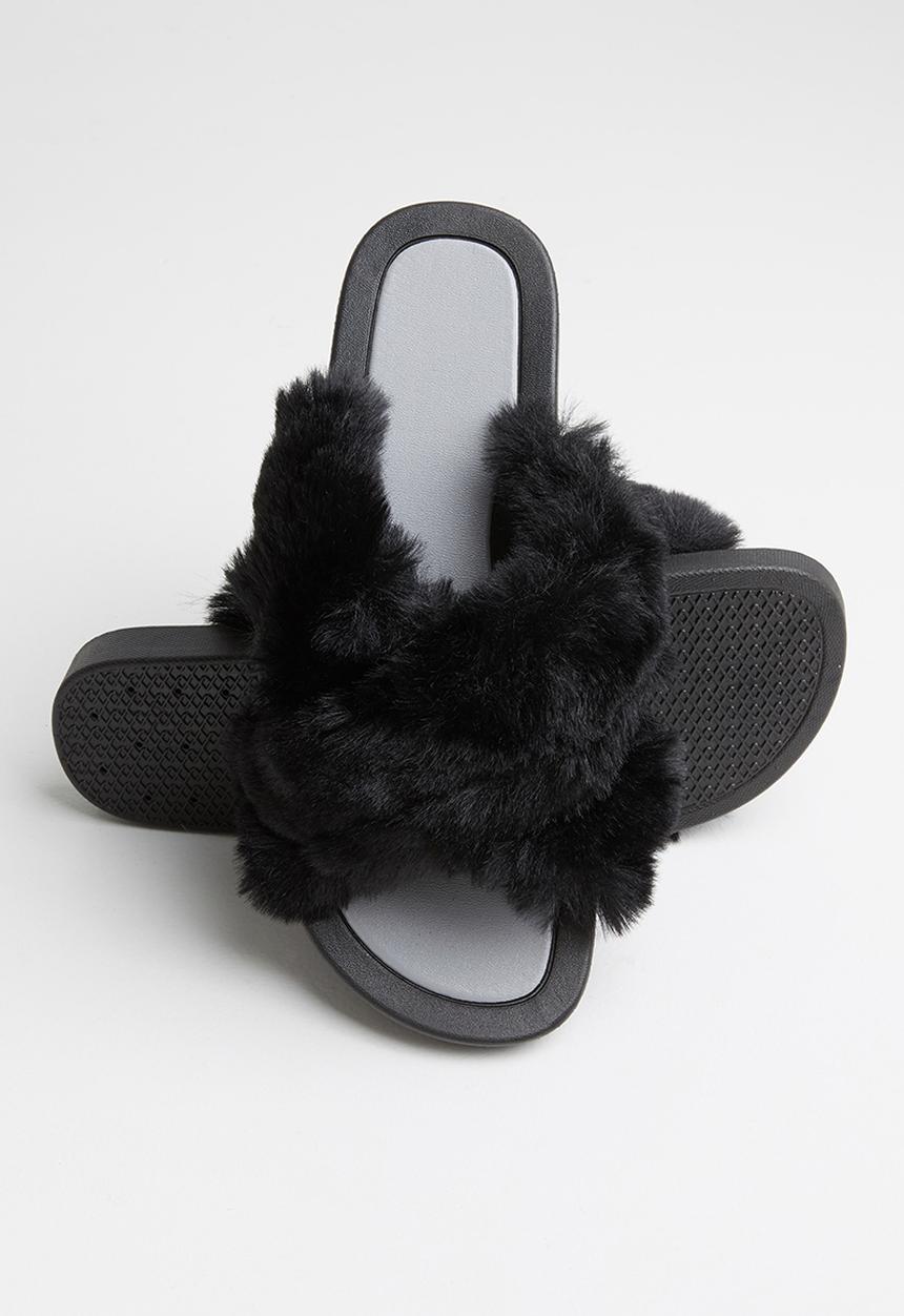 Seduction - Fluffy slipper - black