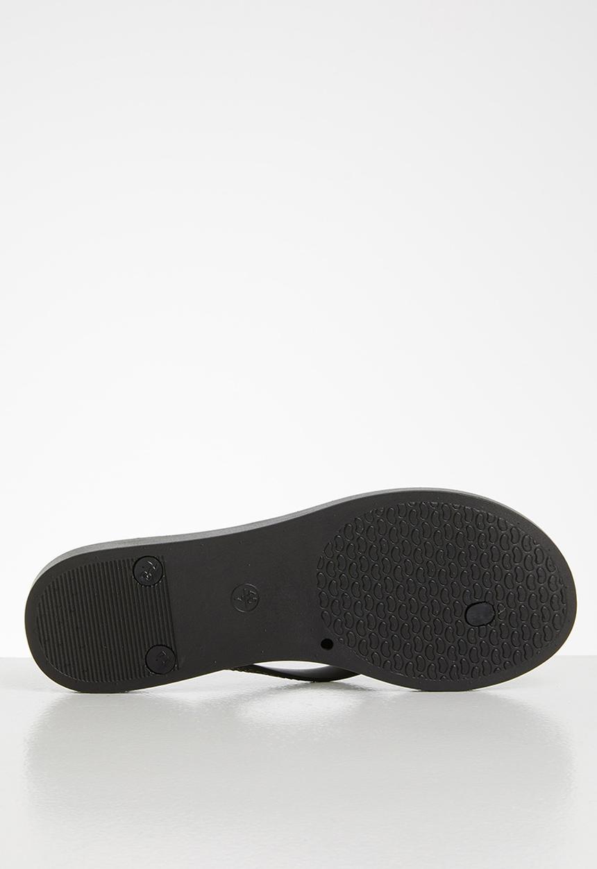 Blossom Girl - Butterfly flip flop - black