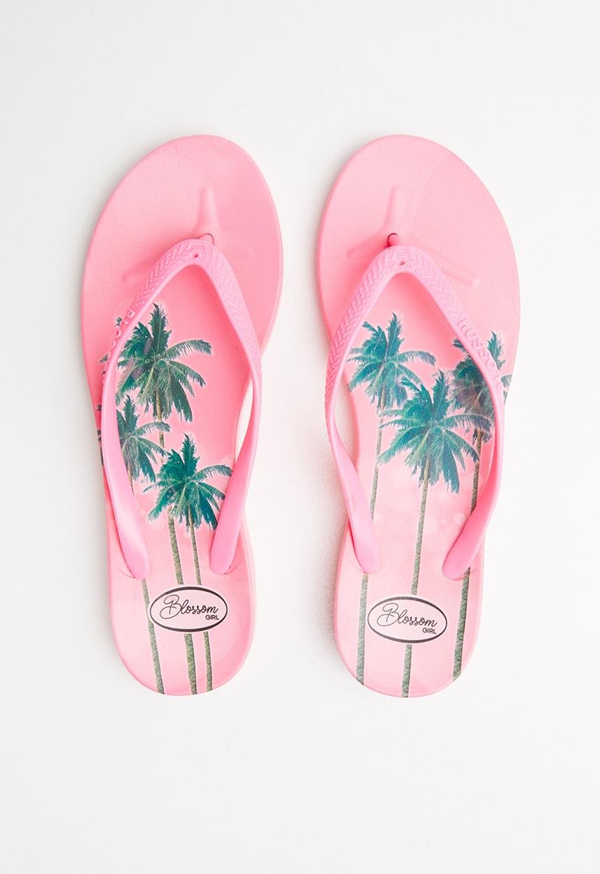 Blossom Girl - Palm tree flip flop - pink
