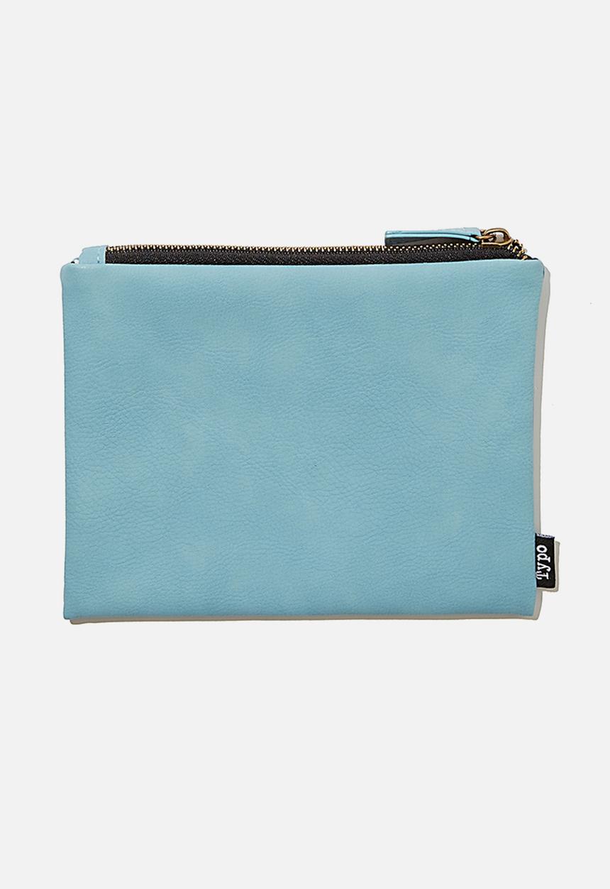 Typo - Pu campus pencil case - denim blue